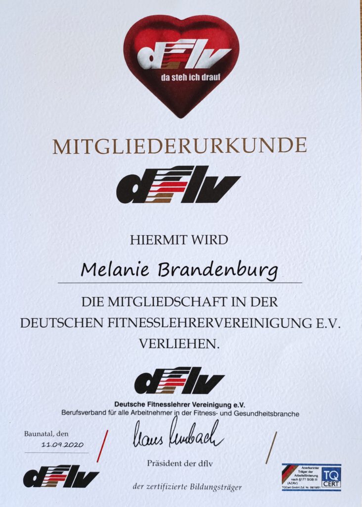dflv Mitgliedsurkunde